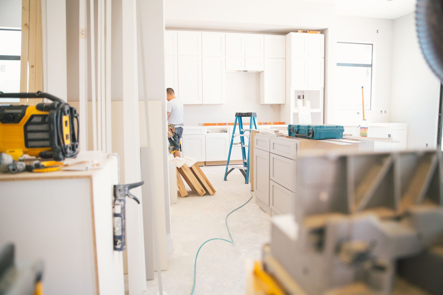 Professional contractor team at work